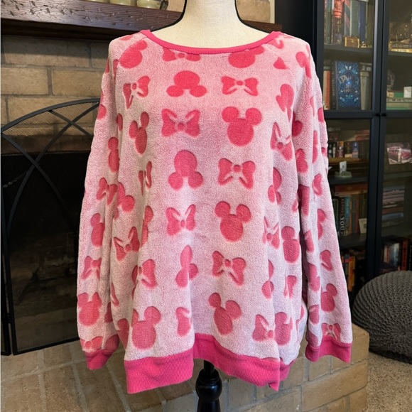 DISNEY Pink Minnie Mouse Soft Fleece PJ Sweater - Large - Picture 2 of 14